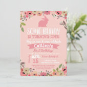 Quelques Bunny Anniversaire Pâques Invitation rose (Debout devant)