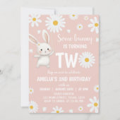 Quelques Bunny Daisy Invitation de fête d'annivers (Devant)