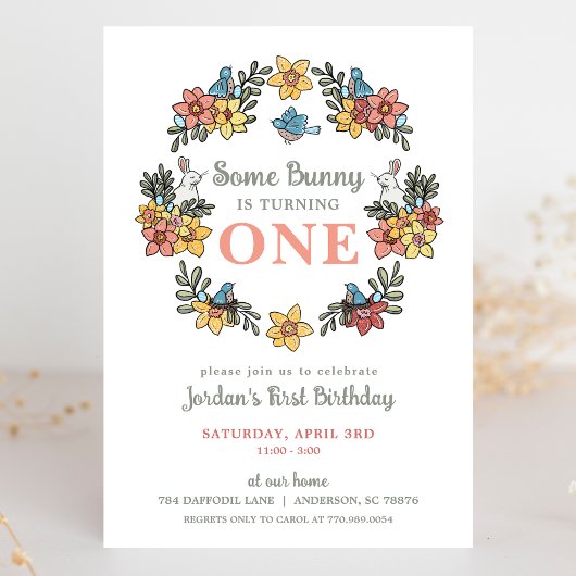 Quelques Bunny Pâques Première Invitation d'annive