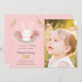 Quelques Bunny Pâques Printemps Invitation Anniver (Devant / Derrière)