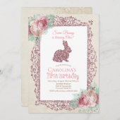 Quelques Bunny Première Invitation d'anniversaire (Devant / Derrière)