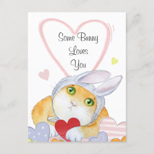 Quelques Bunny Vous Aime Cute Carte Vacances Aquar