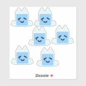 Quelques stickers de cyan cyan cube Happy (Feuille)