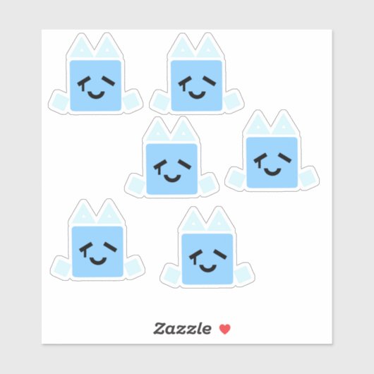 Quelques stickers de cyan cyan cube Happy (Feuille)