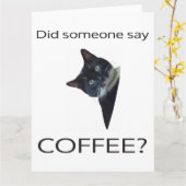 Quelqu'un a dit CAFE? Carte de vœux pliée (Fleur jaune)