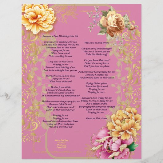 Quelqu'un a regardé sur moi du papier personnalisé (Dos)