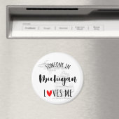 Quelqu'Un Au Michigan M'Aime Aimer Magnet (In Situ (Lave-vaisselle))