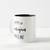Quelqu'Un Au Michigan M'Aime Carte Coffee Mug (Devant gauche)
