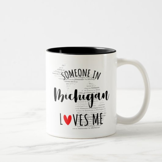 Quelqu'Un Au Michigan M'Aime Carte Coffee Mug (Droit)