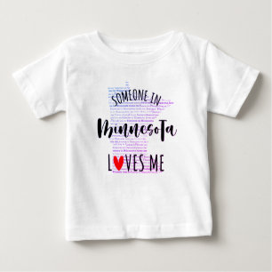 Quelqu'Un Au Minnesota M'Aime Carte T-shirt Bébé