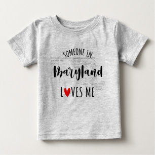 Quelqu'Un Dans Le Maryland M'Aime Carte T-shirt Bé