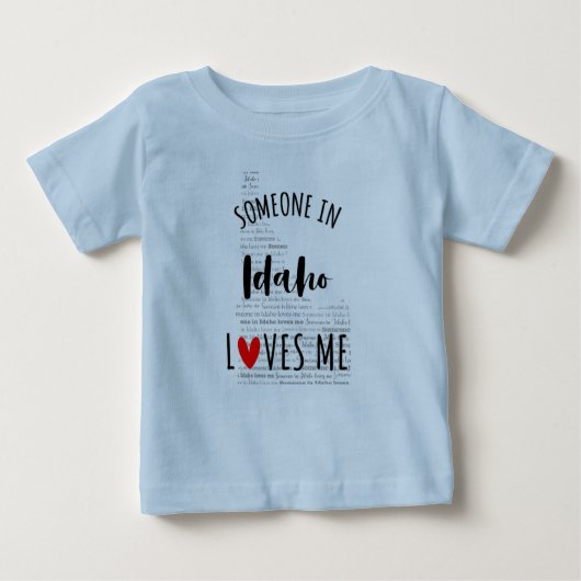 Quelqu'Un Dans L'Idaho M'Aime Carte T-shirt Bébé (Devant)