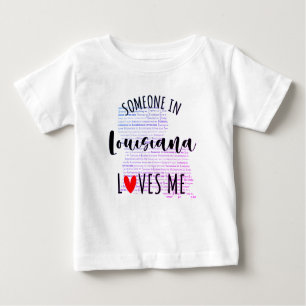 Quelqu'Un En Louisiane M'Aime Carte T-shirt Bébé