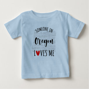 Quelqu'Un En Oregon M'Aime Carte T-shirt Bébé