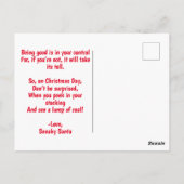 Quelqu'un reçoit du charbon pour la carte postale  (Dos)