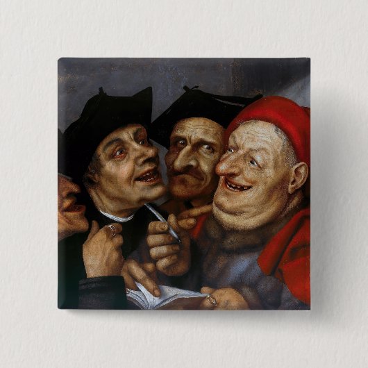 Quentin Matsys - de koopovereenkomst Vierkante Button 5,1 Cm (Voorkant)