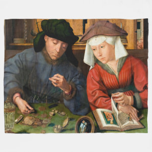 Quentin Matsys - de Moneylender en zijn vrouw Fleece Deken