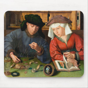 Quentin Matsys - de Moneylender en zijn vrouw Muismat