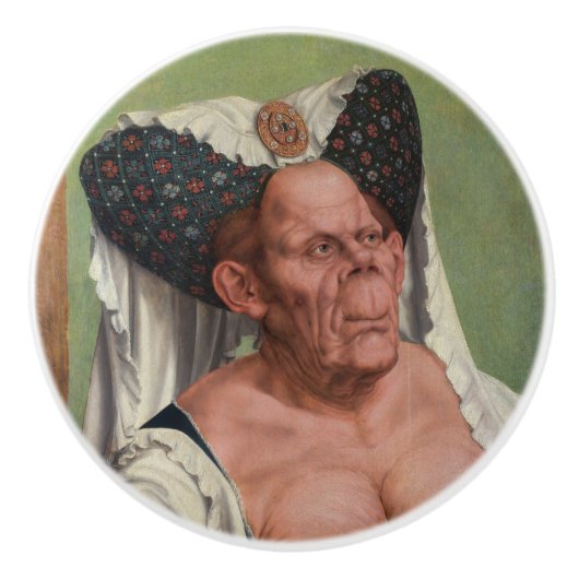 Quentin Matsys - een groteske oude vrouw Keramische Knop (Voorkant)