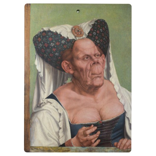 Quentin Matsys - een groteske oude vrouw Klembord (Achterkant)
