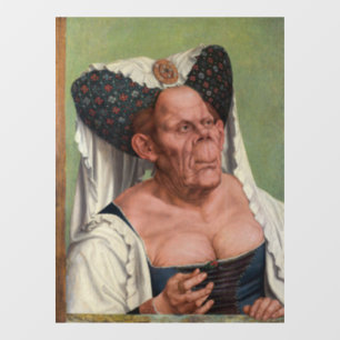 Quentin Matsys - een groteske oude vrouw Raamsticker