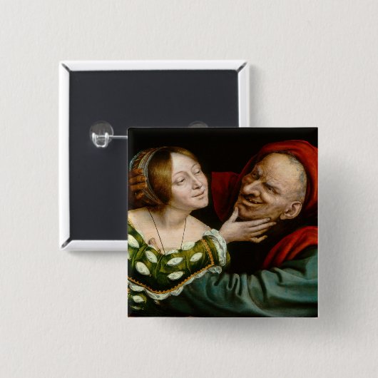 Quentin Matsys - Matched Lovers Vierkante Button 5,1 Cm (Voorkant /achterkant)