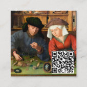 Quentin Matsys - Moneylender & Zijn vrouw - QR-cod Vierkante Visitekaartje (Voorkant)