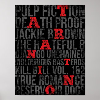 QUENTIN TARANTINO MOVIES GRUNGE STYLE POSTER