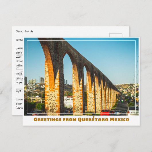 Querétaro Mexico Aqueduct Briefkaart (Voorkant / Achterkant)