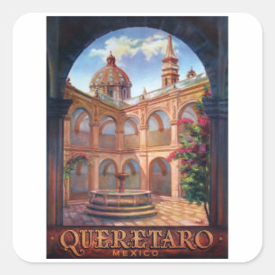 Queretaro - Mexico - Vintage Travel Vierkante Sticker