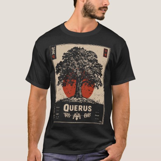 Querus Oak Tree Oude bos wijsheid ontwerp T-shirt (Voorkant)