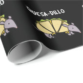 Quesa-Dillo Funny Quesadilla Pun Dark BG Cadeaupapier (Rol Hoek)