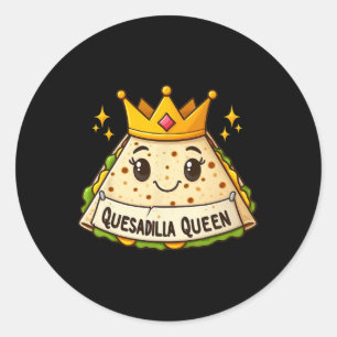 Quesadilla Queen Cinco de Mayo Kinder Meisjes Vrou Ronde Sticker