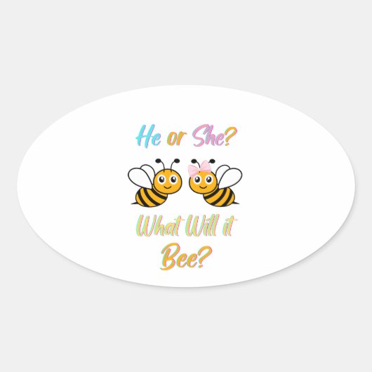 Qu'est-ce que ça va être ? Sticker ovale T-shirt (Devant)