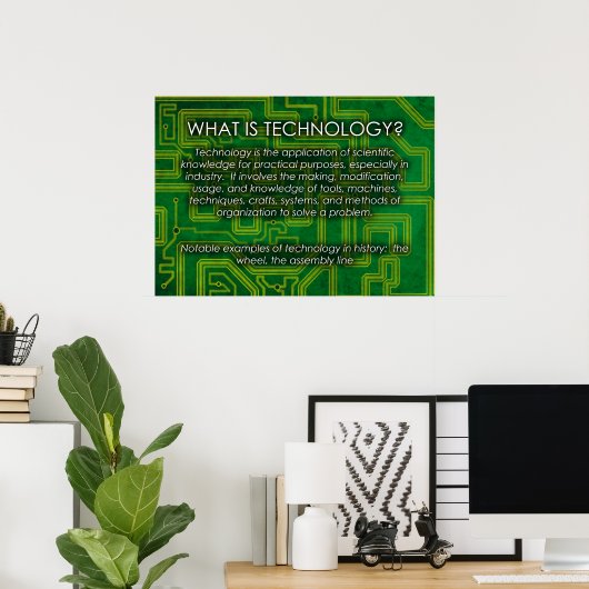 Qu'est-ce que la technologie ? Affiche (Bureau à domicile)