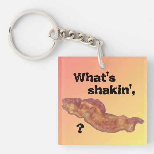 Qu'est-ce qui secoue le porte-clés Bacon jaune ros (Devant)