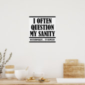 Question Ma Santé Mentale Affiche Drôle (Cuisine)