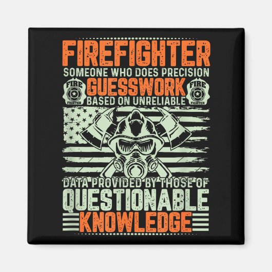 Questionable Knowledge Fireman Gift Proud Firefigh Magneet (Voorkant)