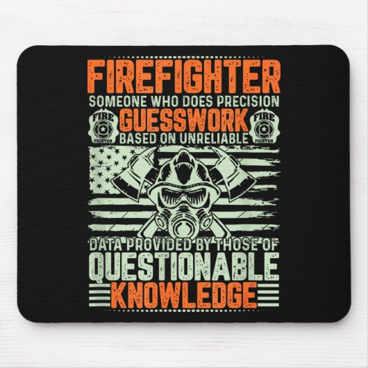 Questionable Knowledge Fireman Gift Proud Firefigh Muismat (Voorkant)