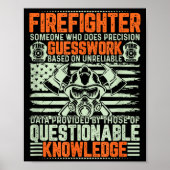 Questionable Knowledge Fireman Gift Proud Firefigh Poster (Voorkant)