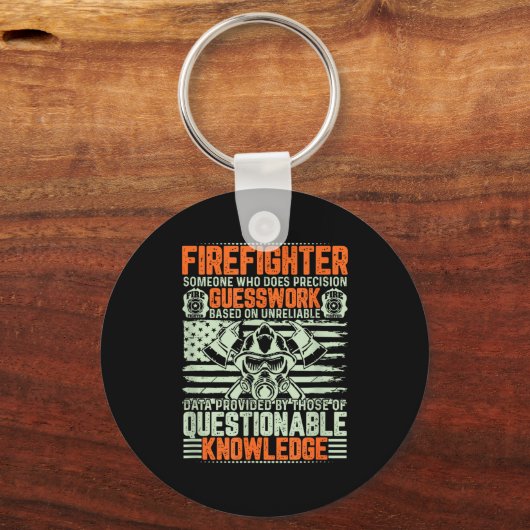 Questionable Knowledge Fireman Gift Proud Firefigh Sleutelhanger (Voorkant)