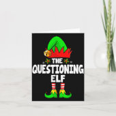 Questioning Elf Group Christmas Funny Pajama Party Kaart (Voorkant)
