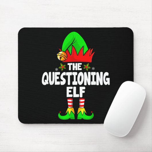 Questioning Elf Group Christmas Funny Pajama Party Muismat (Met muis)