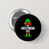 Questioning Elf Group Christmas Funny Pajama Party Ronde Button 5,7 Cm (Voorkant /achterkant)
