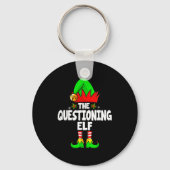 Questioning Elf Group Christmas Funny Pajama Party Sleutelhanger (Voorkant)