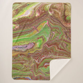 Questions 1 Wild Green Maroon Blanket Sherpa Deken