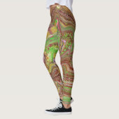 Questions 1 Wild Green Maroon Leggings (Gauche)