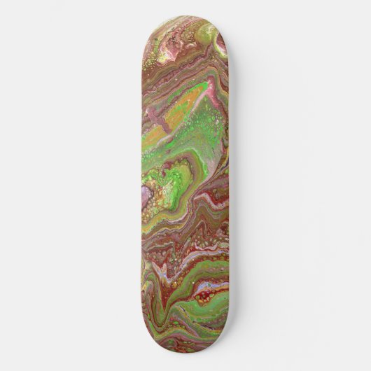 Questions 1 Wild Green Maroon Skateboard Deck (Recto)