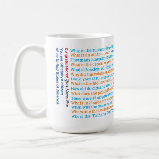 Questions de test de citoyenneté américaine Mug