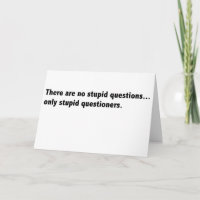Questions stupides carte sarcastique